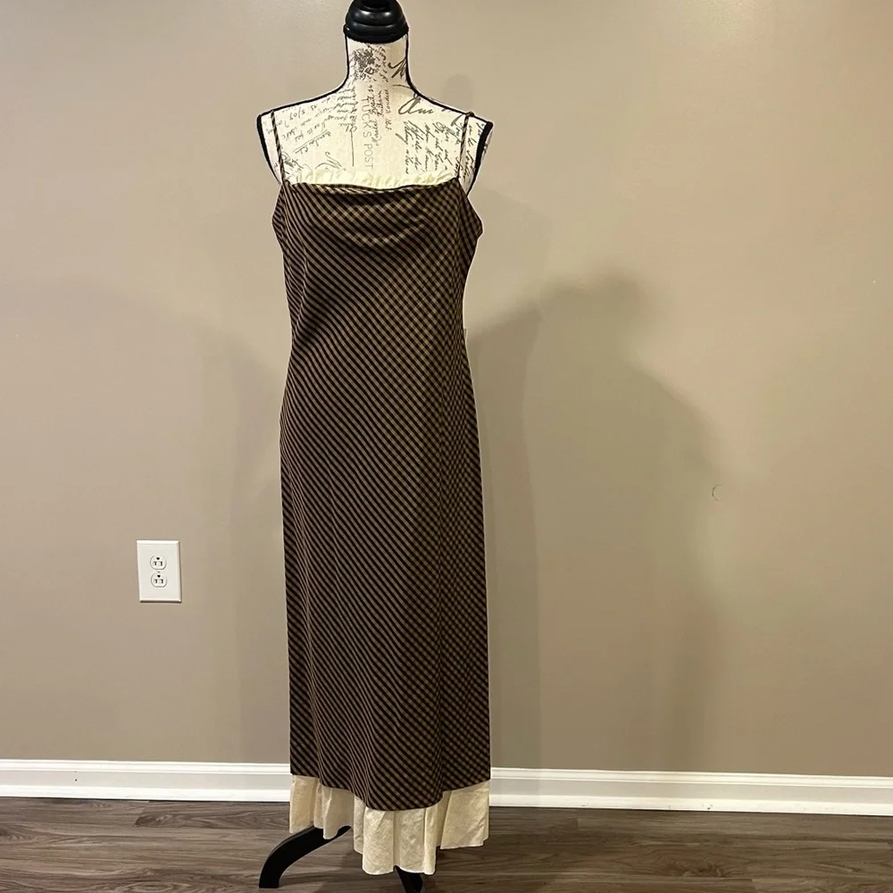 ANTONIO MELANI Brown and Cream Dress - Picture 3 of 12